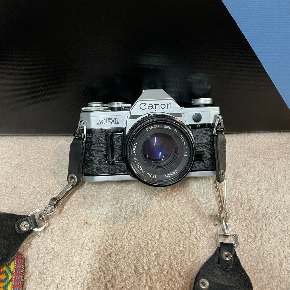 Canon AE-1 with accessories